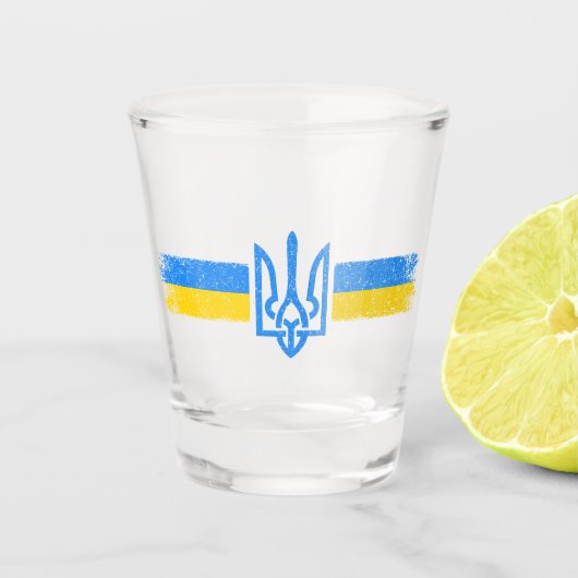 Oekraïne Trident - Oekraïne vlag symbool Shot Glas (Voorkant)