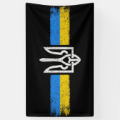 Oekraïne Trident - Oekraïne vlag symbool Spandoek (Verticaal)