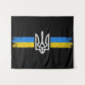 Oekraïne Trident - Oekraïne vlag symbool Wandkleed (Voorkant (horizontaal))