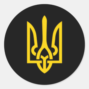 Oekraïne Trident Symbol Middle Oekraïense Zelensky Ronde Sticker