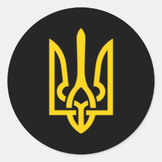 Oekraïne Trident Symbol Middle Oekraïense Zelensky Ronde Sticker