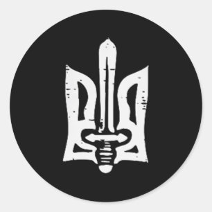 Oekraïne Trident Zwaard Pocket Oekraïense Tryzub V Ronde Sticker
