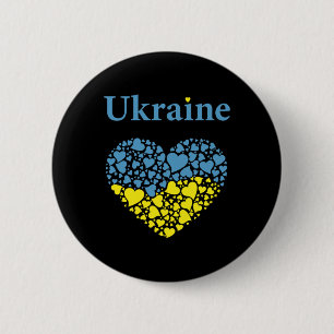 Oekraïne trots Oekraïens hart vlag Eer aan Oekraïn Ronde Button 5,7 Cm