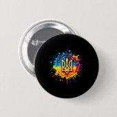 Oekraïne Tryzub Oekraïense Drie-eenheid Ronde Button 5,7 Cm (Voorkant /achterkant)