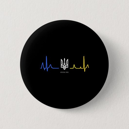 Oekraïne Tryzub Oekraïense Vlag Drie-tand Zelensky Ronde Button 5,7 Cm (Voorkant)