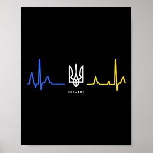 Oekraïne Tryzub Oekraïense Vlag Driehoek Zelensky  Poster