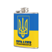 Oekraïne, Tryzub, Oekraïense vlag/wapenschild Heupfles (Links)