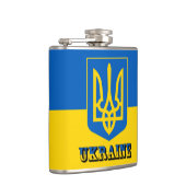 Oekraïne, Tryzub, Oekraïense vlag/wapenschild Heupfles (Rechts)