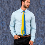 Oekraïne, Tryzub, Oekraïense vlag/wapenstilstand N Stropdas<br><div class="desc">Stropdas: Oekraïne,  de Oekraïense vlag,  de wapenstilstand - Tryzub / У к а ї а</div>