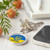 Oekraïne, Tryzub, Oekraïense vlag/wapenstilstand Sleutelhanger (Zijkant)