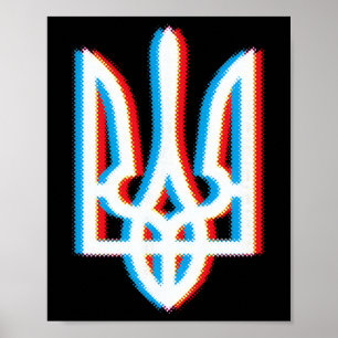 Oekraïne Tryzub T-shirt Trident Militair Oekraïne Poster