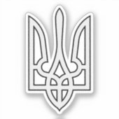 Oekraïne Tryzub wit Sticker (Voorkant)