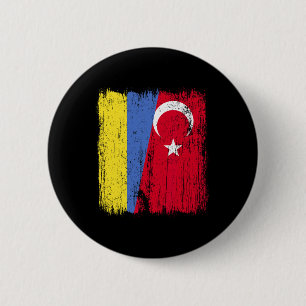 Oekraïne Turkije Halve Vlag Turkiye Oekraïens Turk Ronde Button 5,7 Cm