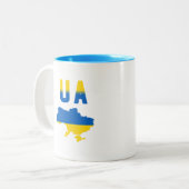 Oekraïne Tweekleurige Koffiemok (Voorkant links)