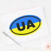 Oekraïne UA Europees Ovale Sticker (Envelop)