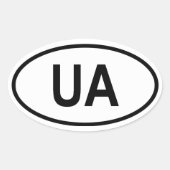 Oekraïne "UA" Ovale Sticker (Voorkant)