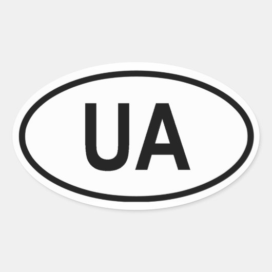 Oekraïne "UA" Ovale Sticker (Voorkant)