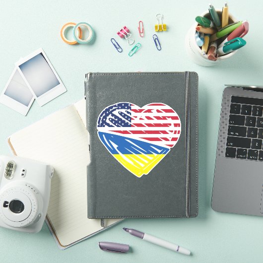 Oekraïne Verenigde Staten Amerikaanse vlag Heart S Sticker (iPad Cover)