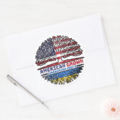 Oekraïne - Verenigde Staten Verenigde Staten Veren Ronde Sticker (Envelop)