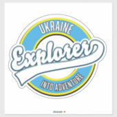 Oekraïne-verkenner in avonturenlogo. sticker (Vel)