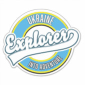 Oekraïne-verkenner in avonturenlogo. sticker (Voorkant)