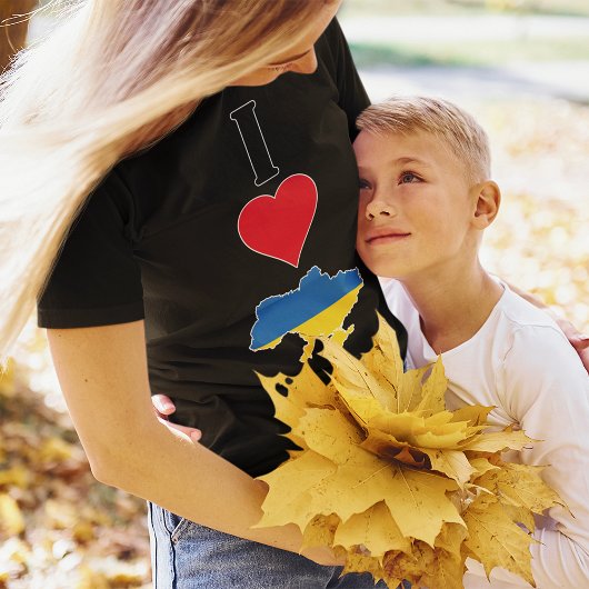 Oekraïne Verticaal I houdt van Oekraïense vlaggenp T-shirt