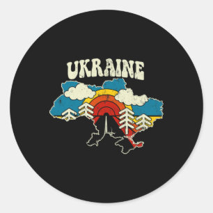 Oekraïne Vintage Oekraïense Land Regenboog Retro 7 Ronde Sticker