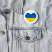 Oekraïne Vlag Blauw Geel Hart Ronde Button 5,7 Cm (In situ)