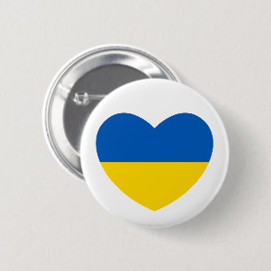 Oekraïne Vlag Blauw Geel Hart Ronde Button 5,7 Cm