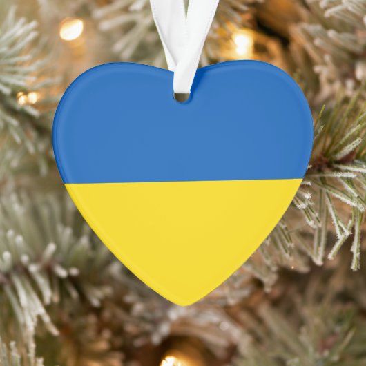 Oekraïne vlag blauw geel schattig hart ornament (Boom)