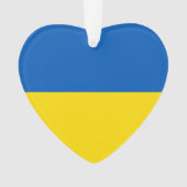 Oekraïne vlag blauw geel schattig hart ornament (voorkant)