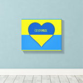 Oekraïne Vlag Blauw Geel Thunder_Cove Canvas Afdruk (Insitu (Houten vloer))
