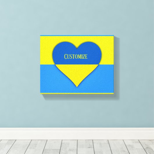 Oekraïne Vlag Blauw Geel Thunder_Cove Canvas Afdruk (Insitu (Houten vloer))