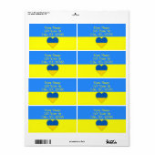 Oekraïne Vlag Blauw Geel Thunder_Cove Etiket (Full Sheet)