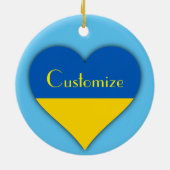 Oekraïne Vlag Blauw Geel Thunder_Cove Keramisch Ornament (Achterkant)