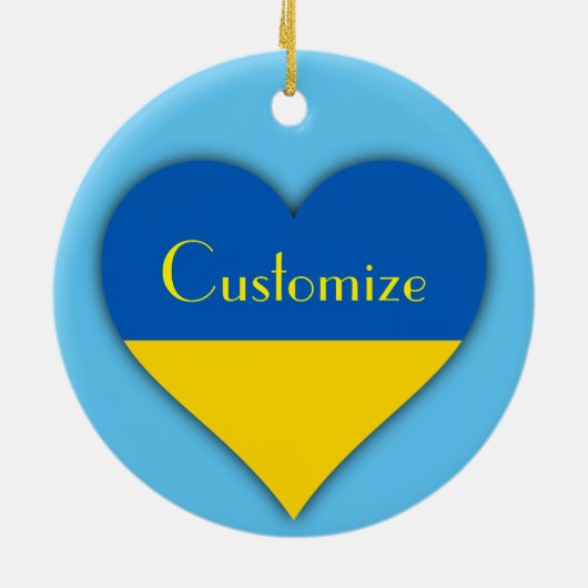 Oekraïne Vlag Blauw Geel Thunder_Cove Keramisch Ornament (Achterkant)