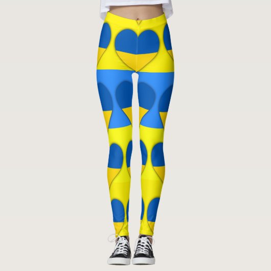 Oekraïne Vlag Blauw Geel Thunder_Cove Leggings (Voorkant)