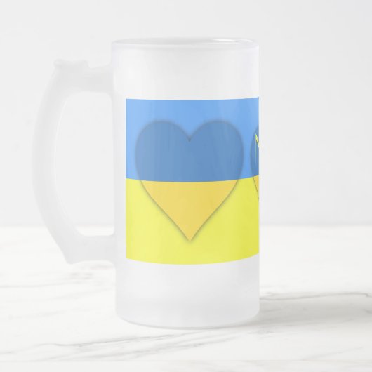 Oekraïne Vlag Blauw Geel Thunder_Cove Matglas Bierpul (Links)