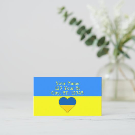 Oekraïne Vlag Blauw Geel Thunder_Cove Visitekaartje (Staand voorkant)