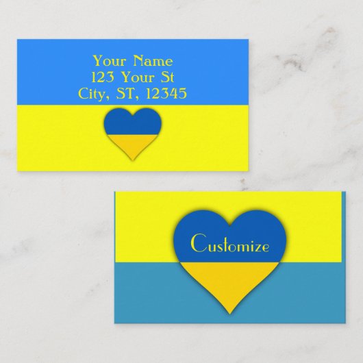 Oekraïne Vlag Blauw Geel Thunder_Cove Visitekaartje (Voorkant / Achterkant)
