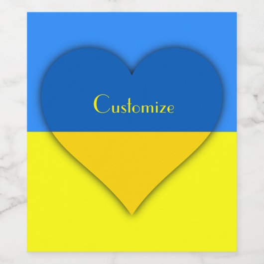 Oekraïne Vlag Blauw Geel Thunder_Cove Wijn Etiket (Enkel label)