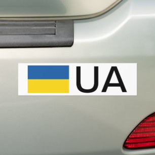 Oekraïne vlag bumper sticker met landcode