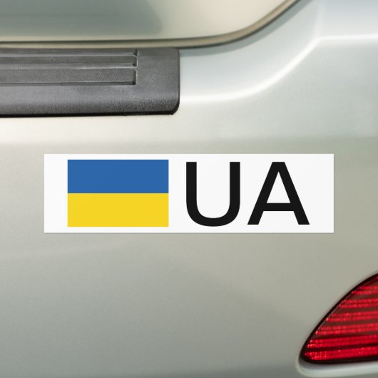 Oekraïne vlag bumper sticker met landcode (Op auto)