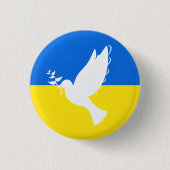 Oekraïne Vlag Button Peace Dove Freedom Support (Voorkant)