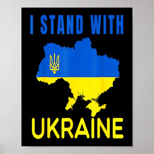 Oekraïne vlag Emlem map patriot Poster (Voorkant)