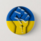 OEKRAÏNE VLAG EN VISSEN VOOR Solidariteit Ronde Button 5,7 Cm (Voorkant)