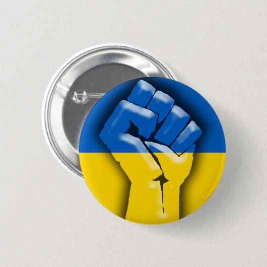 OEKRAÏNE VLAG EN VISSEN VOOR Solidariteit Ronde Button 5,7 Cm (Voorkant /achterkant)