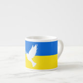 Oekraïne Vlag Espresso Cup Dove of Peace - Vrijhei Espresso Kop (Voorkant rechts)