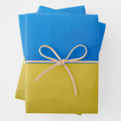 Oekraïne vlag geel blauw geometrisch rooster inpakpapier vel (In situ)