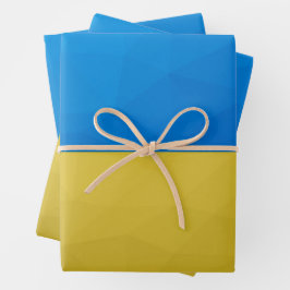 Oekraïne vlag geel blauw geometrisch rooster inpakpapier vel